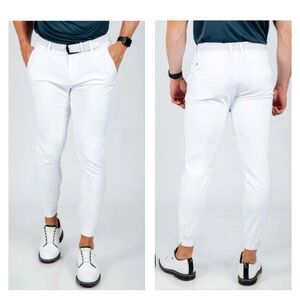 Primo Golf Joggers Mens Size 38 Short White Performance Ankle Zip Pants Stretch